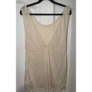 CUPSHE Tank Top Cover Up Medium Cream Tan Deep V Cut Stretch Lightweight Beach